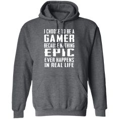 Epic Gamer T-Shirt CustomCat Sarcastic Gifts, Cat Hoodie, A Train, Pullover Sweatshirt, Funny Gifts, Pocket Pouch, Black And Navy, Cool Shirts, Pullover Hoodie