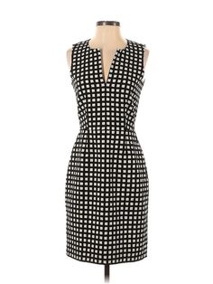 J.Crew Factory Store Cocktail Dress Size: 0 Black Dresses - used. 92% Polyester, 8% Elastane, Sheath, Plunge, Houndstooth, Knee Length, Sleeveless | J.Crew Factory Store Cocktail Dress - Sheath: Black Houndstooth Dresses - Used - Size 0 Houndstooth Dress, Black Houndstooth, Black Cocktail, Black Cocktail Dress, J Crew Factory, Black Dresses, Knee Length, J Crew, Women Handbags