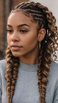 Stylish braids hairstyles black cornrow Hair Braiding, Natural Hair Braids, Goddess Braids, Fine Hair, Hair Looks, Black Hair, Balayage