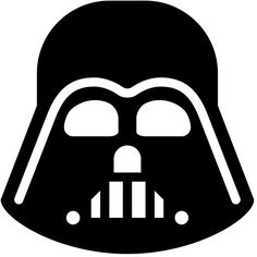 a darth vader helmet sticker on a white background