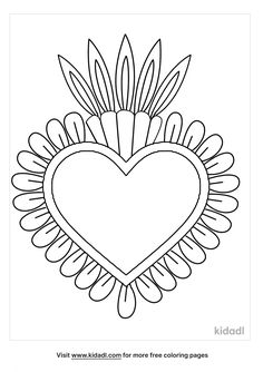 a heart shaped coloring page for kids