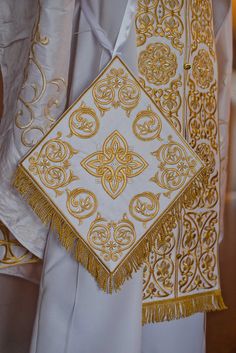 Fully Embroidered Orthodox Priest Vestments Set White - Etsy Traditional White Sets With Gold Embroidery, Traditional White Embroidered Chasuble, White Elegant Chasuble For Weddings, Priest Vestments, Orthodox Priest, Greek Orthodox, May 21, Ships, White