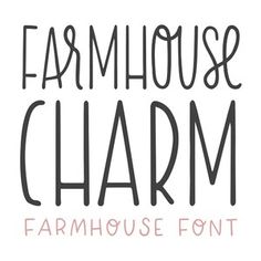 the farmhouse house charm font is handwritten in black ink on a white paper background