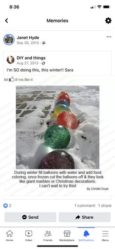 an image of a group of balls in the snow with text that reads, i'm