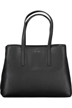 Elevate your accessory game with this Calvin Klein masterpiece, crafted to perfection with sustainability in mind. A chic blend of practicality and style, this black handbag boasts dual handles complemented by an adjustable, removable shoulder strap for versatile wear. Two spacious compartments, flanked by a central pocket and a secure internal pocket for documents, keep your essentials organized. Adorned with the iconic Calvin Klein logo, this bag is a statement in eco-conscious fashion, made from 51% polyester and 49% polyethylene. A truly modern piece for the fashion-forward individual. Material: 51% Polyester, 49% Polyethylene Country of origin: KH Color: Black High Heel Stiefel, Eco Chic, Wedge Pumps, Calvin Klein Black, Signature Logo, Black Handbags, Leather Accessories, Blue Leather, Card Wallet