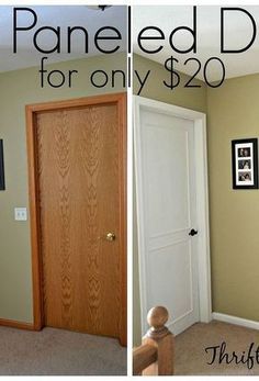 the before and after pictures show how to paint a door