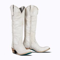 Plain Jane White Cowboy Boots | Womens Western Tall Boots | Round Toe – Lane Boots Cowboy Boots Womens, Lane Boots, White Cowboy Boots, Plain Jane, Leather Western Boots, Leather Decor, Western Boots Women, Cowboy Boots Women, Boot Types