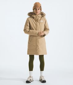 We designed the Arctic Parka because performance and protection aren’t just for peaks—they’re for the everyday. This jacket is inspired by expeditions and designed for the hustle of day-to-day life. Made with our fully recycled waterproof DryVent™ fabric, this is the parka you’ll reach for when it’s wet or cold. Its length provides protection from the elements. Its roomy fit allows for layering. The Arctic Parka is your shelter when the weather turns, wherever you are. Women's Women's Parkas. Waterproof. [North Face, Northface, thenorthface, the northface, TNF, tnf] North Face Parka, Khaki Parka, Down Parka Women, Arctic Parka, Womens Athletic Outfits, Hooded Faux, Hooded Parka, Womens Parka, Down Parka