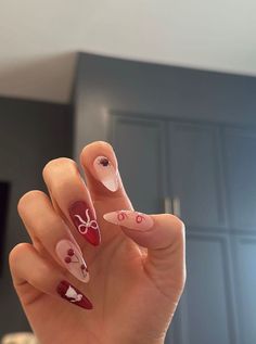 Bow Nail Designs, Bow Nail Art, Cherry Nails, Gel Nails Diy, Minimal Nails, Casual Nails, Pretty Gel Nails, Nails Red