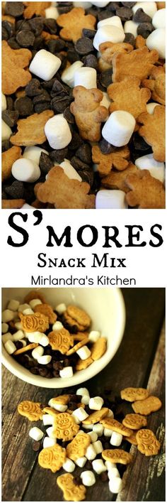 s'mores snack mix with marshmallows and chocolate