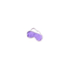 a purple object is sitting on a white surface and it looks like an eye mask