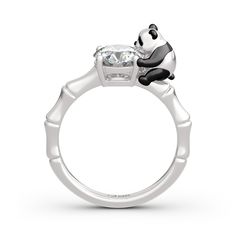 Panda Ring, Jeulia Jewelry, Unique Ring Designs, Cheap Engagement Rings, Sterling Silver Rings Set, Silver Ring Set, Cat Ring, Cute Rings, Hug Me