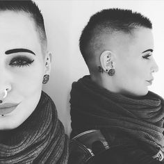 All sizes | teany_denver | Flickr - Photo Sharing! Silver Bob, Shaved Pixie Cut, Women With Short Hair, Shaved Pixie, Buzz Cuts, Woman Shaving, Super Short Hair, Fun Hair, Super Hair