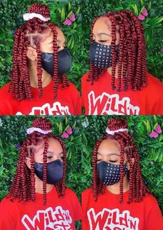 Hair Used For Passion Twist, Twisties Hairstyles For Natural Hair, How To Make Passion Twist, Twist Short Braids Hairstyles, Short Red Passion Twist, How To Style Short Passion Twist, Burgundy Passion Twists, Red Passion Twists, Short Passion Twists Hairstyle