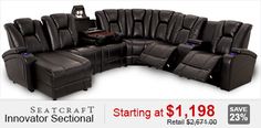 the sectional sofa is on sale for $ 1, 989 at seatcraft furniture