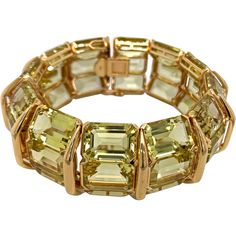 A beautiful 18k yellow gold Lemon Quartz and Diamond bangle. Crafted in 18k yellow gold this beautiful 255.93cts Lemon Quartz bracelet has an inner diameter of 6.5in and outer diameter of 9.6in and weighs 116.8grams. Beatifully crafted in excellent condition with a polished yellow gold finish. Stamped "750" in the inside. Luxury Yellow Brass Jewelry, Luxury Yellow Gold Leather Bracelets, Bangle Diamond, Diamond Quartz, Diamond Bangle, Lemon Quartz, Quartz Bracelet, Italian Charm Bracelet, Gold Finish