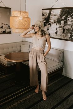 Cabana Linen Pant in Latte | Neutral Ground Beachy Pants, Linen Pant, Wide Leg Dress Pants, Brown Suede Jacket, Velvet Pants, Womens Clothing Stores, Summer Day, Fit Style, Cropped Top