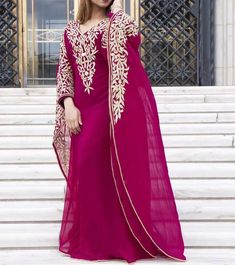 SALE Dubai Moroccan Kaftan Abaya Farasha Georgette Dress Jilbab Arabian Ms 501 | eBay Plus Size Abaya, Medieval Attire, Farasha Abaya, Kaftan Wedding, Moroccan Kaftan Dress, Luxury Embroidery, Moroccan Kaftan, Moroccan Dress, Georgette Dress