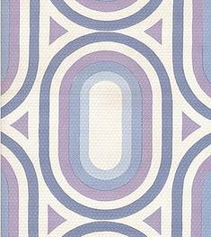 a blue and white wallpaper with circles on the bottom, in shades of purple