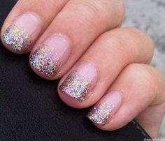 Sparkle-French-Manicure - New Trends in Wedding Nails Glitter French Manicure, Glitter Force, Make Up Nails