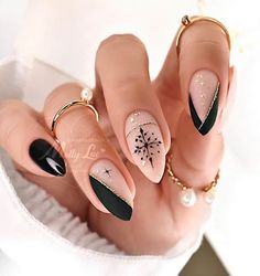 10 Black Nails Ideas Which Are Creative And Easy To Copy - Emerlyn Closet Black And White Nail, Winter Nail Art