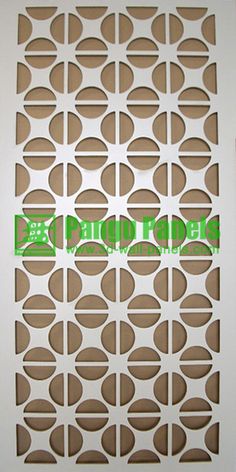 an image of a decorative wall panel with circles and squares on the side, made out of