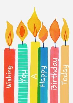 birthday candles with the words happy birthday written on them and lit up in different colors