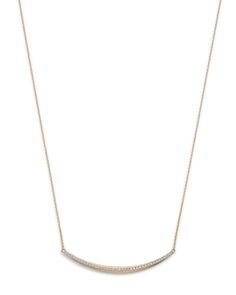 Bloomingdale's Diamond Curved Bar Necklace in 14K Yellow Gold, 0.33 ct. t.w. Classic Bar Necklace With Diamond Accents, Classic Diamond Bar Necklace For Formal Occasions, Yellow Gold Bar Necklace With Single Cut Diamonds, Elegant Diamond Bar Necklace In Yellow Gold, Elegant White Gold Diamond Bar Necklace, Elegant Yellow Gold Diamond Bar Necklace, Formal White Gold Diamond Bar Necklace, Formal White Gold Bar Necklace With Diamonds, Elegant Yellow Gold Bar Necklace With Single Cut Diamonds