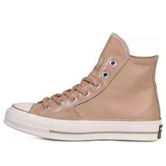 Converse Chuck 70 Hi High Top Leather Champagne Tan 163328C Beige Mid-top High-top Sneakers For Spring, Converse Beige Leather High-top Sneakers, Beige Leather Converse High-top Sneakers, Converse Beige Leather Sneakers, Converse Leather High-top Sneakers For Spring, Beige Leather Converse Sneakers, Converse Chuck 70, Chuck 70, Brown Canvas