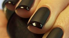 Matte French Tip Nails Edgy Nail Art, Elegant Manicure, Nagellack Trends, Matte Black Nails, Manicure Nail Designs, Matte Nail, Nails Nude, French Manicure Nails, Edgy Nails