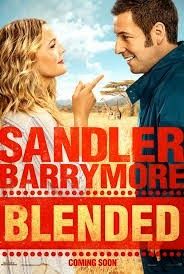 the movie poster for sandler and barrymore blended is shown in front of an image of two people