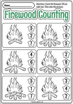 printable firewood counting game for kids