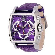 This incredible Invicta watch from the S1 Rally collection offers an exact Quartz movement, with an incredible steel case. The face displays a , metal dial protected by our proprietary Mineral Crystal. The design is completed by a purple, leather band. This timepiece can resist water for up to 100 m. To cruise in the fast lane means to live in a world where a moment in time can determine ultimate glory. The Invicta S1 is a qualified champion complete with an automatic drive and style all its own. The deft S1 will clock life's mileage both off and on the track.Since its inception in La Chaux-de-Fonds, Switzerland in 1837, a commitment to excellence and innovation has been at the heart of every collection created by Invicta. Here at Invicta Stores, we offer the most extensive catalog of time Purple Chronograph Watch Accessories With Round Dial, Modern Purple Watch With Round Dial, Racing Style Chronograph Watch For Motorsport Events, Mens Invicta Watches, Premium Watches, Best Watches For Men, Invicta Watches, Moment In Time, A Moment In Time