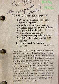 a recipe book with instructions on how to cook chicken