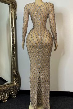 Rhinestone Dress For Prom Season And Glamorous Events, Rhinestone Dresses For Prom And Glamorous Events, Rhinestone Dress For Glamorous Events During Prom Season, Elegant Rhinestone Dress For Glamorous Events, Bedazzled Floor-length Party Dress, Rhinestone Party Gown For Prom Season, Bedazzled Gown For Prom Season Party, Bedazzled Gown For Party And Prom Season, Party Season Mesh Dress With Rhinestones