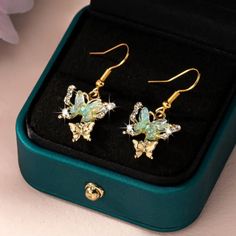 Zinc Alloy Exquisite Butterfly Shaped Dangle Earrings - Sparkling Rhinestone Inlay, Delicate Iron Needle. Lightweight And So Cute. Comment If You Have Any Questions! Butterfly Rhinestone, Minnie Mouse Earrings, Butterfly Wing Earrings, Cactus Earrings, Angel Wing Earrings, Glitter Earrings, Spiral Earrings, Long Drop Earrings, Knot Earrings