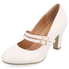 PRICES MAY VARY. Title: Journee Womens Windy Round Toe Block Heel Mary Jane Pumps Ivory. Product Type: Arborist Merchandising Root > Self Service > Special Features Stores > 80dbd58c-5608-4346-a9d0-64e6b7f46827_0 > 80dbd58c-5608-4346-a9d0-64e6b7f46827_9901 > 80dbd58c-5608-4346-a9d0-64e6b7f46827_879902 > Test Color Low Block Heel Pumps, Ivory Pumps, Mary Jane High Heels, Bow Heels, White Pumps, Buckle Shoes