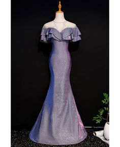 Buy metallic mermaid long party dress with illusion neckline at cheap price online. Free stable shipping and pro custom service since 2009. Stretch Evening Dress For Gala During Party Season, Evening Prom Mermaid Dress With Sweep Train, Fitted Mermaid Dress For Banquet, Party Season Mermaid Hem Gown With Sweep Train, Purple Party Gown With Sweep Train, Mermaid Dress For Gala Party Season, Gala Banquet Dress With Mermaid Hem, Fishtail Dress For Prom Gala, Mermaid Dress For Gala And Party Season