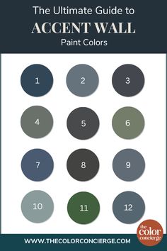 the ultimate guide to accent wall paint colors in shades of blue, green and grey