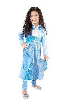 Your little one will look absolutely adorable as they reign over their enchanted frozen kingdom in their new deluxe Ice Princess dress up set. Our machine-washable Ice Princess dress makes the perfect addition to any costume collection. With stretchy blue fabric that’s easy for your child to take on and off and light blue knit leggings that tie it all together, there’s no adventure too whimsical for your little one to embark on! The fabric is breathable and comfortable—no scratchy materials are Ice Princess Dress, Princess Dresses For Kids, Frozen Kingdom, Princess Cape, Princess Elsa Dress, Tunic And Pants, Light Blue Knit, Sparkly Accessories, Princess Dress Kids