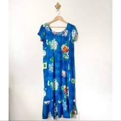 New Without Tags! Never Worn Jams World Vintage Blue Hydrangeas Printed Maxi Dress Pullover Style Waist Belt Short Sleeves Size Small Armpit To Armpit 19”/ Length 51” 100% Rayon No Flaws Of Any Kind Box9 Casablanca Dress, Vintage Sundress, Paradise Dress, Fish Dress, Hawaiian Maxi Dress, Flower Maxi Dress, Yellow Maxi Dress, Blue Hydrangeas, Yellow Maxi