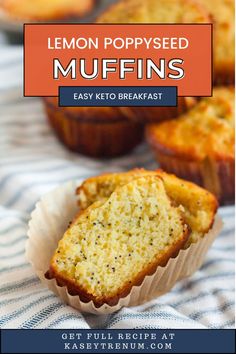 lemon poppy seed muffins with text overlay