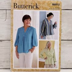 a women's blouse and top sewing pattern from butterick