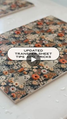 a white table topped with lots of different types of flowers and text that reads updated tram sheet tips and tricks