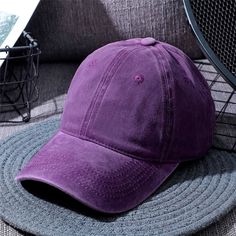 Product information: Product Category: Baseball CapApplicable gender: neutral/male and femaleMaterial: CottonStyle: all-matchWeaving method: satinPopular elements: retroPattern: single colorTop style: domeHat style: curved Packing list: Baseball cap x1 Size：55-60cm Trendy Dad Hat Cap, Casual Purple Cap, Casual Purple Baseball Cap With Curved Brim, Casual Purple Snapback Hat, Casual Purple Snapback Baseball Cap, Casual Purple Hat With Flat Brim, Casual Purple Flat Brim Hat, Vintage Adjustable Solid Baseball Cap, Baseball Hat Style