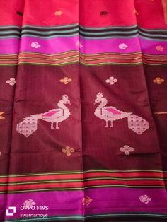 Product Details : Saree Type : Hand weaving katan silk saree with blouse piece, kalakhetra saree,colour red and brown , peacock bird motive saree,Indian saree,Bengali saree,ethnic design saree ,Bengali traditional and ethnic wear,women formal wear ,ethnic saree,saree for women,women garments. Blouse Piece : Yes (Un-Stitched) Saree Length : 6.5 Meters Blouse Piece Length : 80 cm Saree Weight : 0.4 kg Saree Fabric : Katan silk  Color : As shown in the picture Work : weaving Pattern : designer Occasion: Formal Wear, Festival Wear , Marriage Function Wear, Casual Wear, Regular Use. Washing Instructions : Dry Clean Only Fall and Pico: On request Blouse Stitching : Available for an additional cost. (Please contact us for Blouse Stitching Work) Disclaimer : 1. The color of actual product may vary Brown Handloom Dupatta For Diwali, Brown Handloom Chanderi Saree, Brown Chanderi Handloom Saree, Brown Handloom Dupatta For Festivals, Brown Dupatta With Traditional Patterns For Festivals, Brown Dupatta For Puja And Festivals, Traditional Handloom Brown Dupatta, Brown Handloom Saree For Puja, Brown Handloom Dupatta For Puja