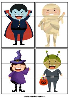 halloween cut outs for kids to make with their own characters and colors, including the witch