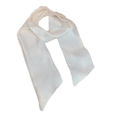 White Silk Scarf R Belliard - RBelliard Luxury White Elegant Silk Scarf, White Satin Scarf For Spring, Elegant White Scarves For Formal Occasions, Elegant White Scarf For Formal Occasions, Elegant White Formal Scarf, White Silk Summer Scarf, Elegant White Silk Scarf For Spring, White Silk Scarves For Spring, White Silk Scarf For Spring