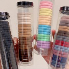 PRODUCT IMFORMATION Color Black,Light Brown,Neutral-2,Rainbow color Material Cutton Item Form Elastic Hair Type Straight or curly Quantity 100PCS/pack ABOUT THIS ITEM Each box will have 100 for your daily use. It will come in a variety of colors for you to choose from. It uses the material for cloth, with strong extensibility, do not have to worry about the use of a break. It is suitable for all kinds of hair. DETAILED DRAWING 100 pieces Value pack black elastic hair bands, enough for your daily Rubber Bands For Hair, Hair Tool Set, Skin Care Supplies, Black Rubber Bands, Hair Tie Accessories, Hair Rubber, Hair Rubber Bands, Hair Supplies, Hair Accessories Collection