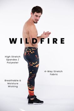 This look is red hot. Amazingly lightweight, incredibly comfortable men’s high-stretch leggings.

Description: Black with Orange Slash Men's Leggings
Breathable & Moisture Wicking
4-Way Stretch Fabric
Machine Wash Cold, Quick Drying
High Stretch Spandex / Polyester
This style does not have pockets Mens Leggings, Mens Tights, 4 Way Stretch Fabric, Black Orange, Second Skin, Festival Fashion, Black Leggings, Orange Black, Moisture Wicking